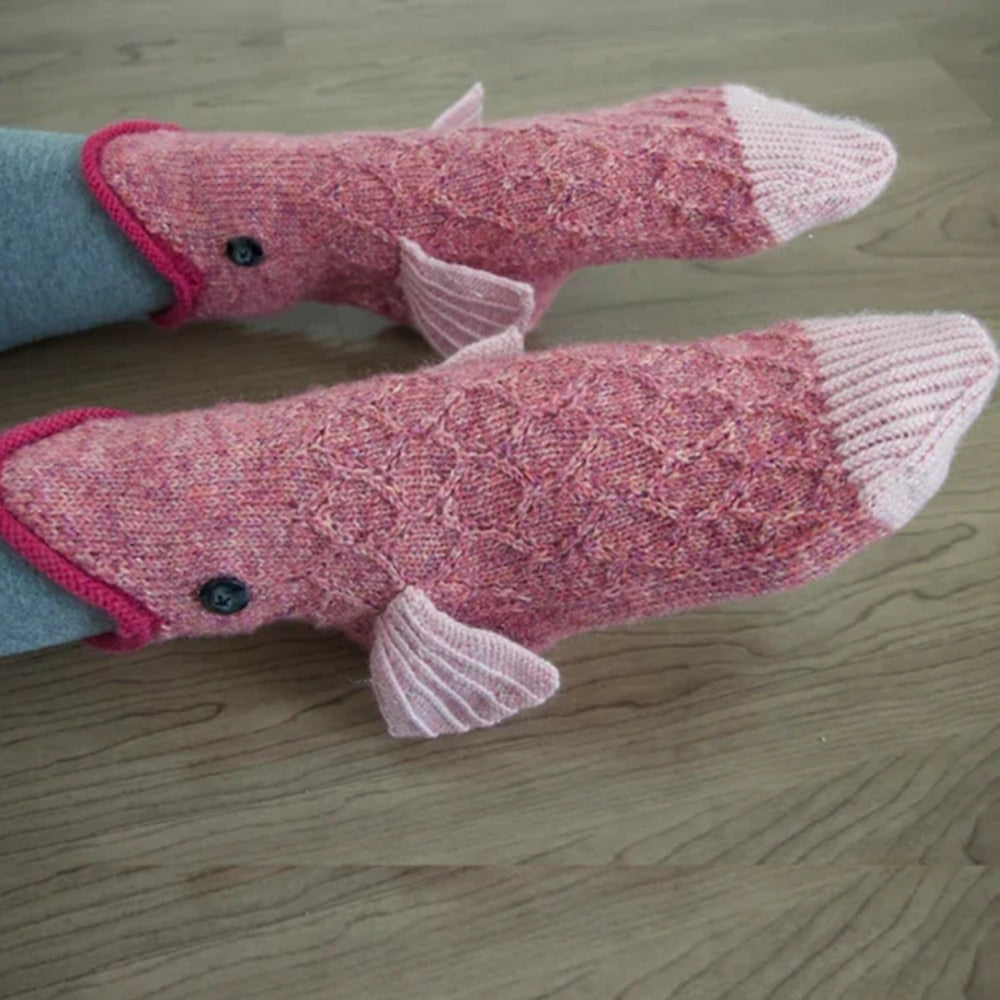 Voguable 1 Pair High-quality Cartoon Animal Shape Socks Cute Design Knit Crocodile Socks Winter Warm Indoor Floor Socks Gifts voguable