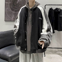 Voguable Baseball uniform men's winter thick casual jacket Korean style trendy handsome jacket  Hong Kong style plus fleece top cool voguable