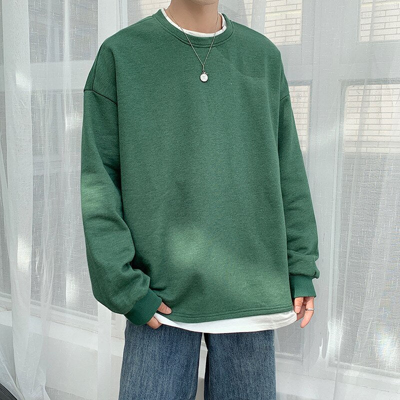Voguable 2021 New Men Sweatshirts Men Pullover Oversized Harajuku Solid Hoodies Fashions Casual Streetwear Men Clothes Plus Size 5XL voguable