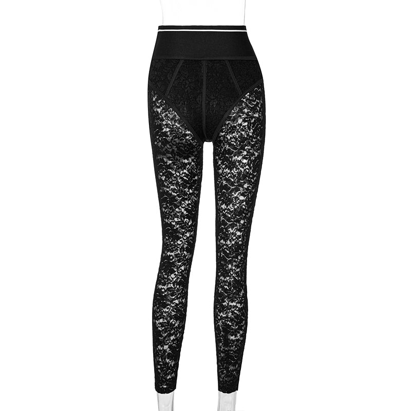 Voguable 2022 High Waist See-Through Zip Up Bodycon Pencil Pants Summer Women Fashion Streetwear Casual Trousers Club Y2K voguable