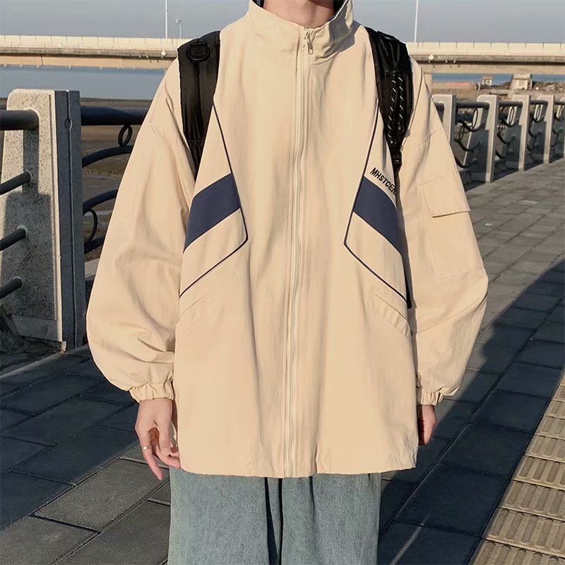 Voguable Spring Autumn Workwear Jacket Men's Casual All-match Trend Handsome Loose Trend Hong Kong Style Japan Harajuku Varsity Jacket voguable