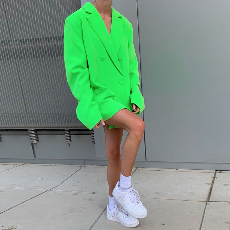 Voguable  long sleeve pure oversize coat blazer autumn winter women streetwear outfits windbreaker female tops voguable