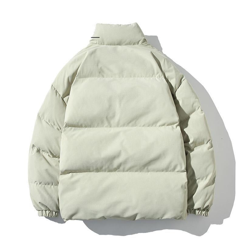 Voguable Big Size Thicken Men Warm Parkas Solid Color Stand Collar Fashion Male Winter Coat Cotton Padded Jacket Harajuku Clothing voguable