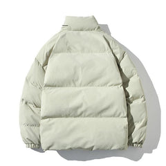 Voguable Big Size Thicken Men Warm Parkas Solid Color Stand Collar Fashion Male Winter Coat Cotton Padded Jacket Harajuku Clothing voguable