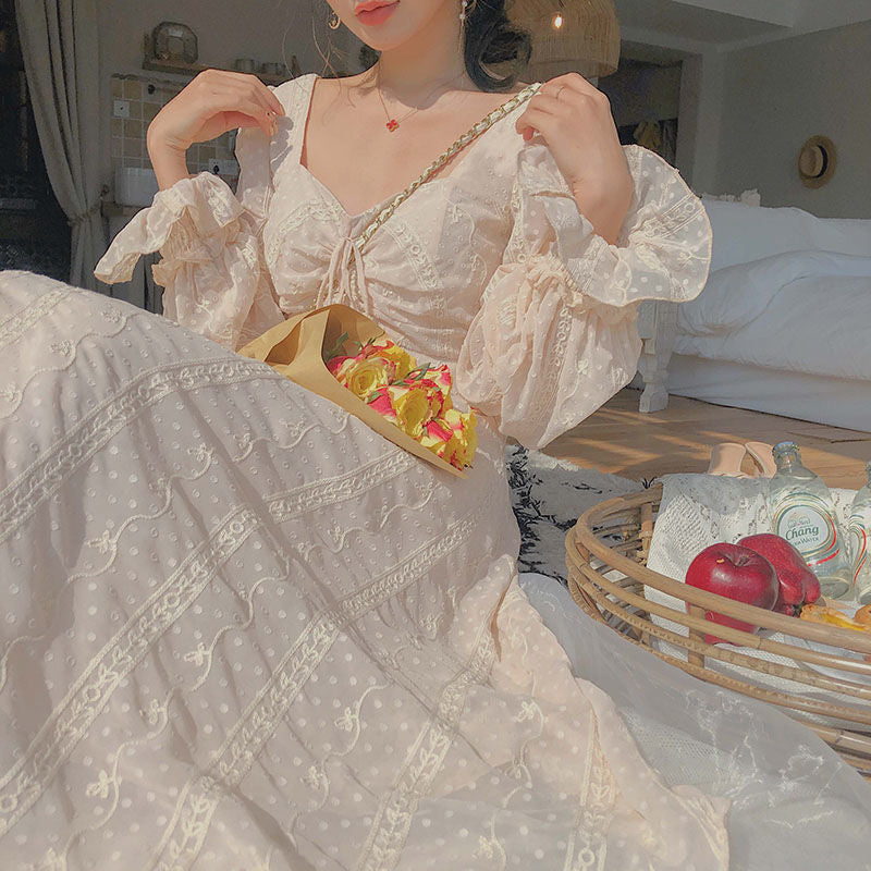 Voguable  Vintage Fairy Dress Women Elegant Designer Chiffon Dress Long Sleeve French Party Midi Dress Casual Women's Clothing Autumn 2022 voguable