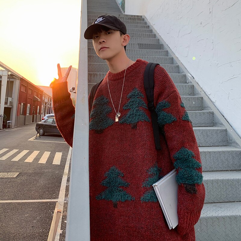 Voguable Harajuku Fashion O-NECK Print Sweater Men'S HIP HOP Streetwear Pull OverSized M-2XL 2021 Long Sleeves Pullover For Autumn Spring voguable