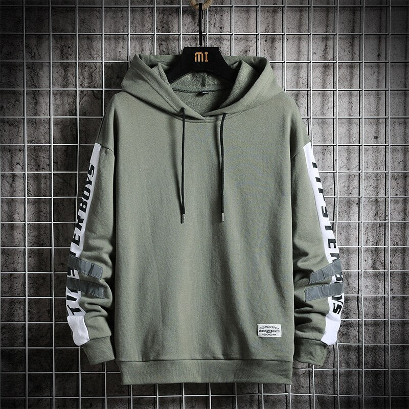 Men Hoodies Autumn Fleece Solid Oversized Sweatshirts Hip Hop Japanese Streetwear Harajuku Casual Black Hoodie Men voguable