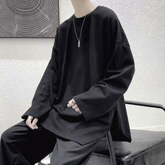 Voguable  Spring Autumn Thin Plain Simple Base T-Shirt Oversize  Loose Style Harajuku Casual Long Sleeve Clothes Funny Couple Streetwear voguable