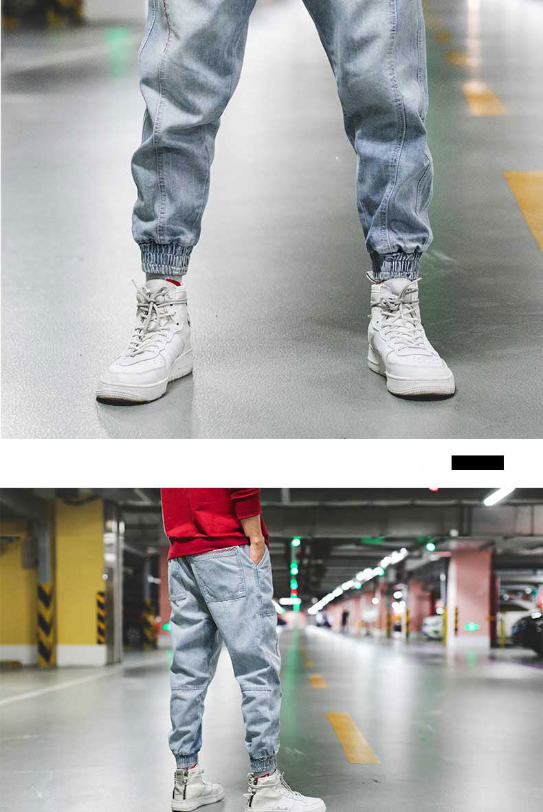 Voguable Hip Hop Streetwear Harem Jeans Pants Men Loose Joggers Denim Casual Sweatpants Korea Ankle length Trousers voguable