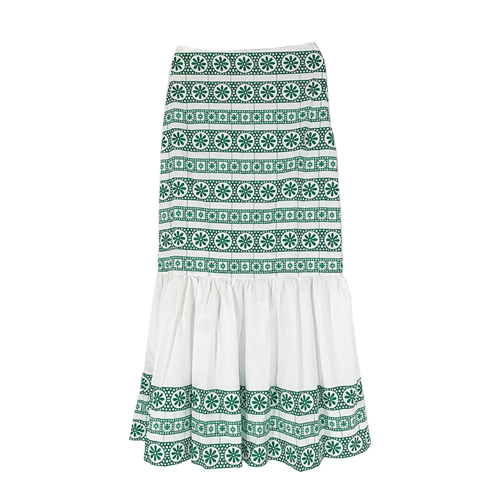 Voguable  Summer Bohemian Skirts Autumn New Sexy Women's Beachwear Cover-Ups Skirts Fashion Ladies Floral Printing High Waist Long Skirt voguable