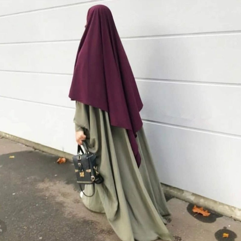 Voguable Muslim Long Khimar Ramadan Formal Prayer Garment Hijab Women Niqab Burka Islamic Turkey Namaz Burka Musulman Eid Jilbab Djellaba voguable