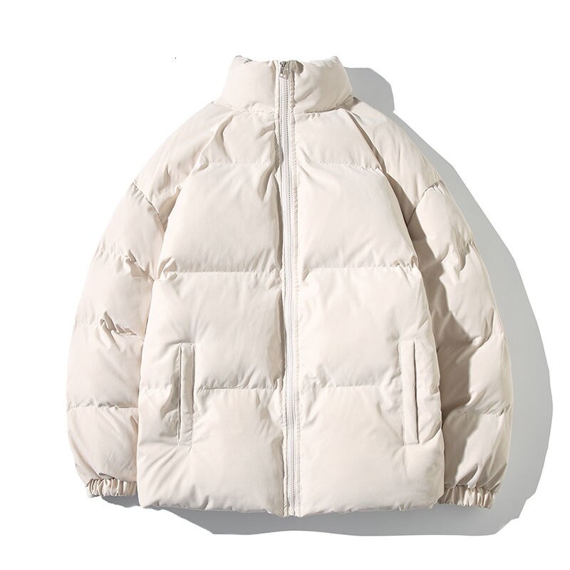 Voguable Big Size Thicken Men Warm Parkas Solid Color Stand Collar Fashion Male Winter Coat Cotton Padded Jacket Harajuku Clothing voguable