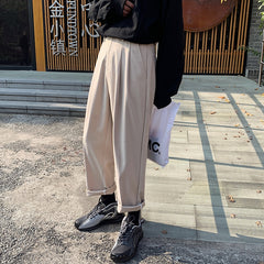 Voguable  2022 Men's Loose Leisure Grey Formal Suit Pants Business Design Cotton Western-style Trousers Male Black Casual Pants Size M-2XL voguable