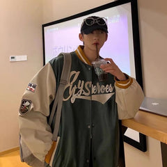 Voguable Men's Leather Jacket Coat Baseball Varsity Jacket Men Sweatshirts Men's Tracksuit Outerwear Korean Streetwear Hip Hop voguable