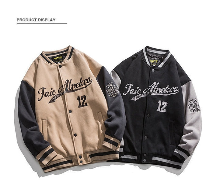 Voguable 2022 Autumn Japanese Embroidery Baseball Jacket Hip Hop Harajuku Streetwear Men New Loose Vintage Jackets Couples Pilot Coats voguable