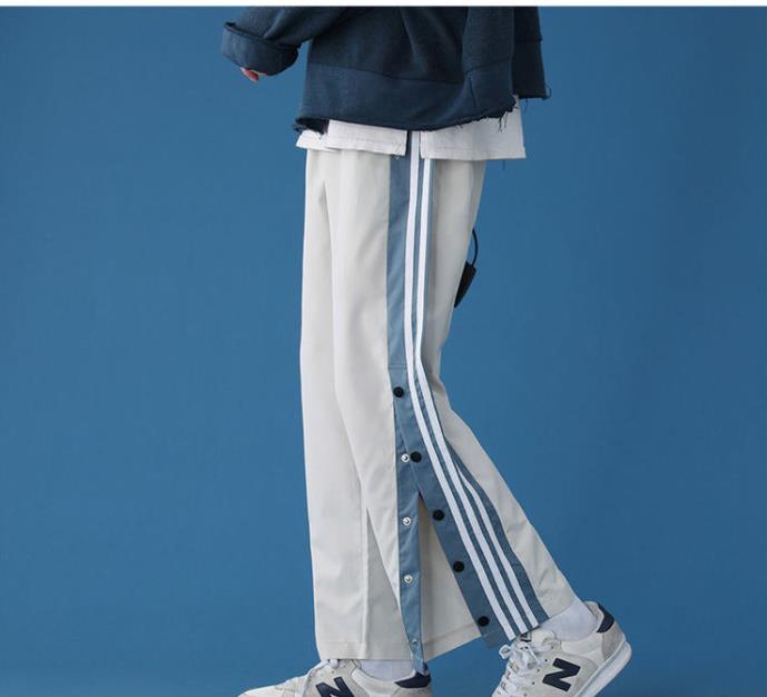 Voguable Fashion Streetwear Joggers Men Sweatpants Breasted Korean High Street Straight Trousers Plus Size Loose Couple Casual Pants voguable
