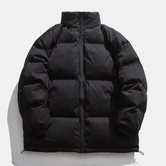 Voguable Mens Parker Coat Trend All-match Couple Style Coats Simple and Comfortable Jacket Pure Color Warm Youth Casual Thicken Men Coats voguable