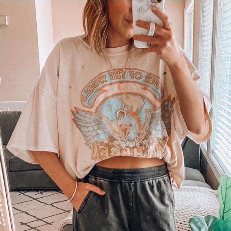 Voguable  Women's Oversized T-shirt Summer 2022 Pattern Printed Short Sleeve Tee Shirt Vintage Clothing Loose Pullover Female T-shirts voguable