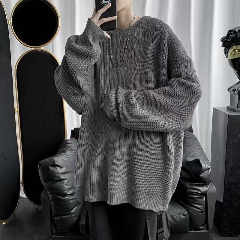 Voguable Y2K O-neck sweater for men women 2021 new autumn winter casual base jerseys oversize fashion lightweight Korean hip hop sweater voguable