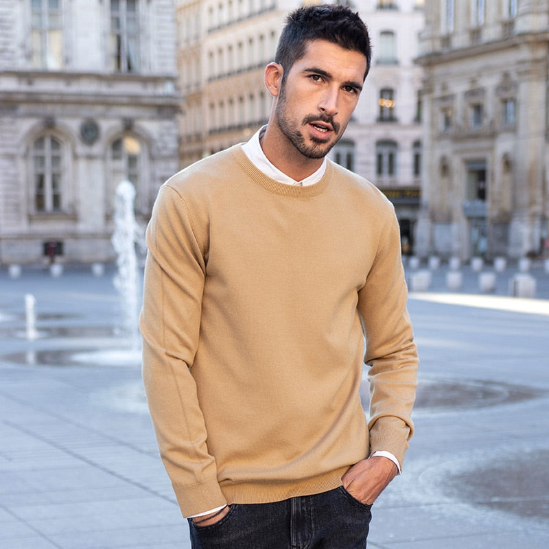 Voguable Autumn winter clothing  Solid color Men¡®s sweater stretch Couple pullovers fashion warm sweaters top plus size YYZ-2209 voguable