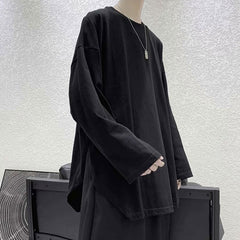 Voguable  Spring Autumn Thin Plain Simple Base T-Shirt Oversize  Loose Style Harajuku Casual Long Sleeve Clothes Funny Couple Streetwear voguable