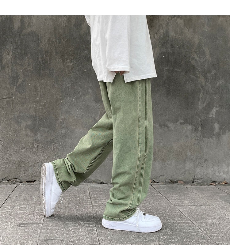 Voguable Men Korean Fashions Purple Jeans Pants Japanese Streetwear Denim Baggy Wide Leg Loose Trousers Plus Size 3XL voguable