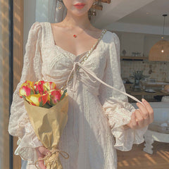 Voguable  Vintage Fairy Dress Women Elegant Designer Chiffon Dress Long Sleeve French Party Midi Dress Casual Women's Clothing Autumn 2022 voguable