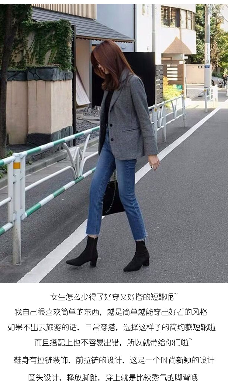 Shoes  White Ankle Boots Winter Footwear Clogs Platform Boots-Women Zipper Luxury Designer Low 2020 Med Fashion Rubber Autumn voguable