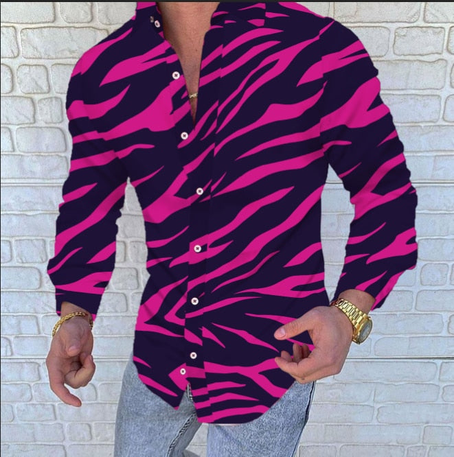 Voguable Men 2022 Spring New Skull Print Shirt Men Fashion Trend Personality Casual Rhinestones Slim Long Sleeve Dress Shirt Men voguable