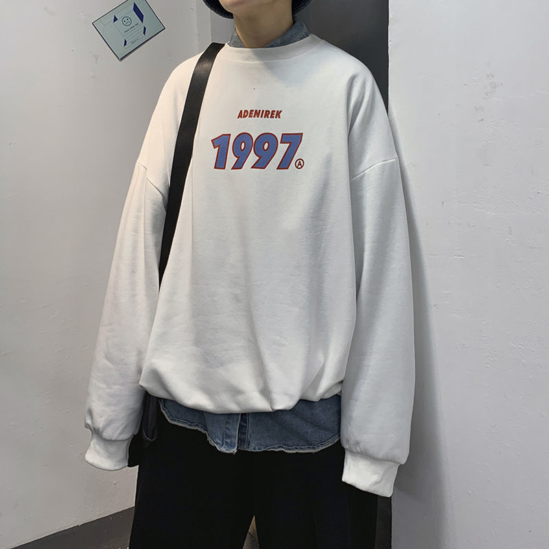 Voguable Spring Men Casual Sweatshirts Harajuku 1997 Printed Men Oversized Hoodies 2021 Korean Man Casual Loose Pullovers voguable