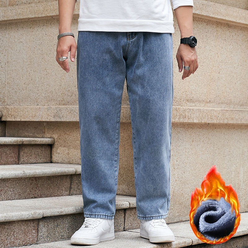 Voguable Baggy Pants Men Big Size Jeans Denim Loose Straight Long Trouser Man Style Street Outdoor Clothing 32-48 voguable