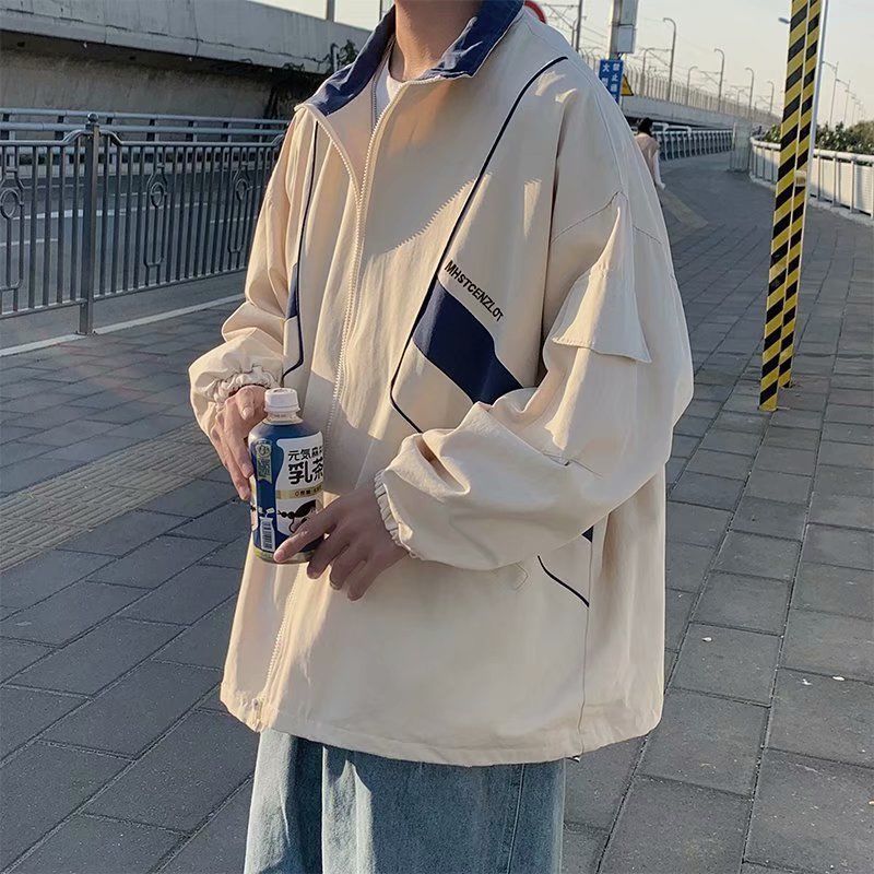 Voguable Spring Autumn Workwear Jacket Men's Casual All-match Trend Handsome Loose Trend Hong Kong Style Japan Harajuku Varsity Jacket voguable