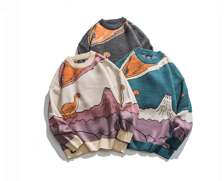 Voguable Harajuku vintage rabbit ugly sweater streetwear pullover men super cute anime knitwear sweating video hip hop grandpa sweater voguable
