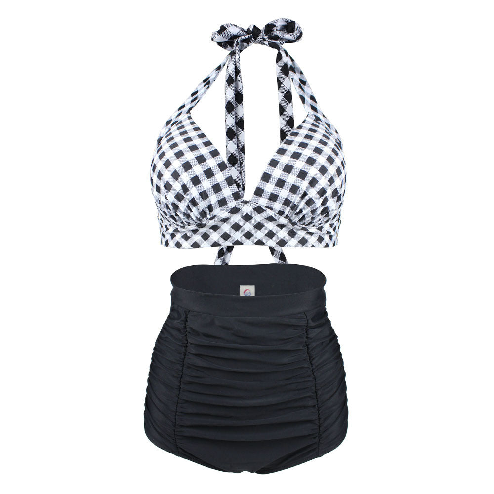 Retro Vintage bikini set Plus Size swimwear sexy push up bathing suit high waisted swimsuit for women beach wear voguable
