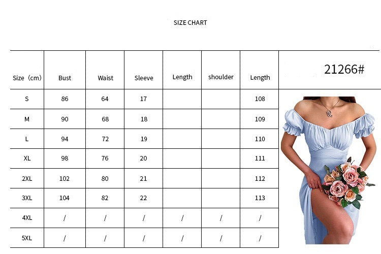Bornsra  2021 Summer New Pure Color Simple One-shoulder Short-sleeved Long Skirt Sexy SlimTemperament Skirt Mid-Calf Sexy Dress voguable