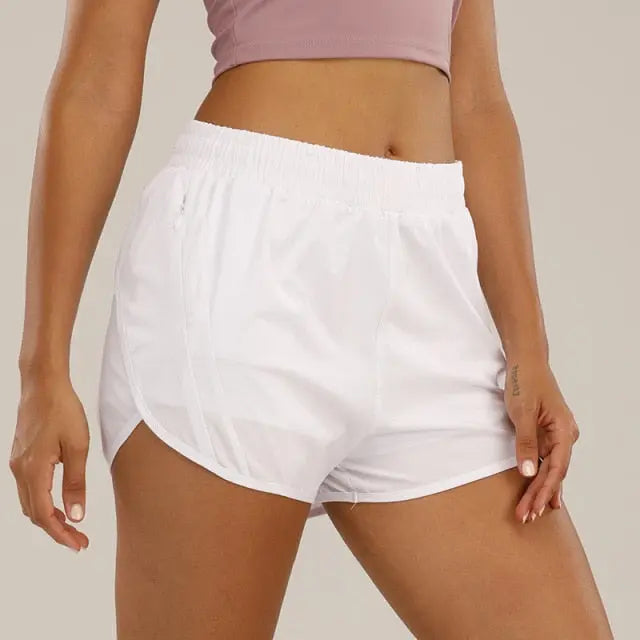 NWT 2021 Women Shorts Loose Side Zipper Pocket Shorts Gym Workout Running Shorts Drawcord Outdoor Short voguable