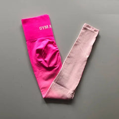 New ombre seamless leggings for women high waist yoga pants sexy booty legging scrunch butt pink fitness legging sports tights voguable