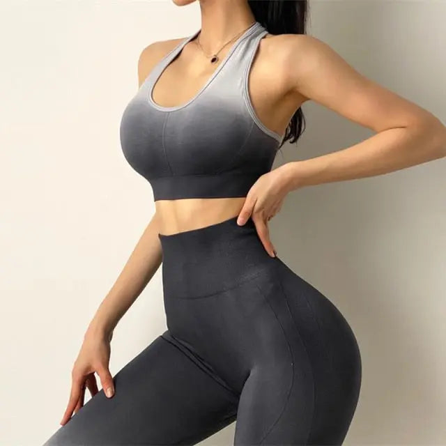 New ombre seamless leggings for women high waist yoga pants sexy booty legging scrunch butt pink fitness legging sports tights voguable