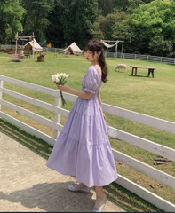 Voguable  Fashion Women Purple Elegantes Long  CottageCore Vintage Women's Wear Aesthetic Summer Fairy Dress Sukienka Kawaii voguable