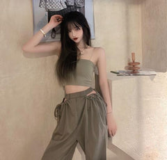 Voguable 2022  Streetwear Women's Cargo Harem Pants Hip Hop High Waist Casual Female Track Pants Joggers Trousers Fashion Harajuku Women Pants voguable