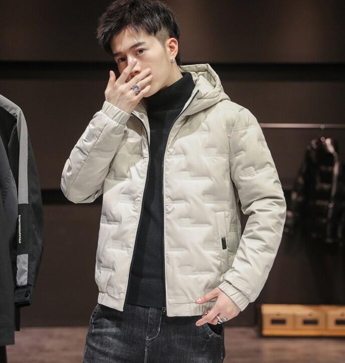 Voguable 2022 Fashion Men's Lightweight White Duck Down Jacket Korean Style Business Casual Slim Fit Outwear Down Jacket For Male voguable