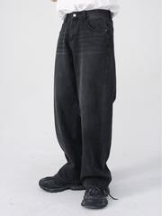 Men's Jeans New Korean Personality Straight Wide Leg Pants Fashion Autumn Winter Vintage Male Trousers voguable