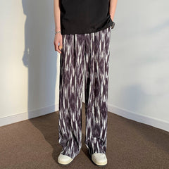 Summer Pleated Pants Men Fashion Oversized Wide Leg Pants Men Japanese Streetwear Hip-hop Loose Ice Silk Pants Mens Trousers voguable