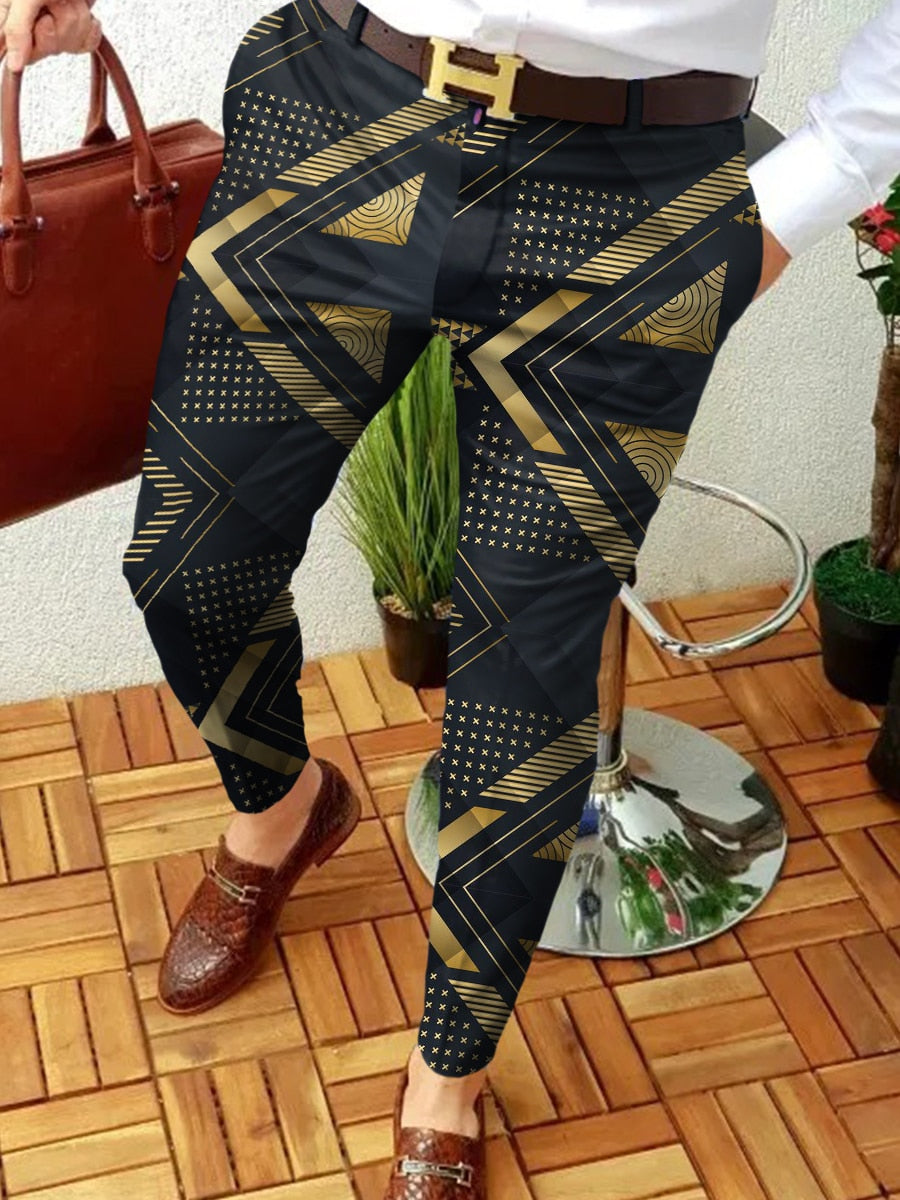 Voguable 2022 New Smart Casual Fashion Men's Pants polka dot pattern Pants Thin Mid Waist Jogger Casual Trousers Suit Pants voguable