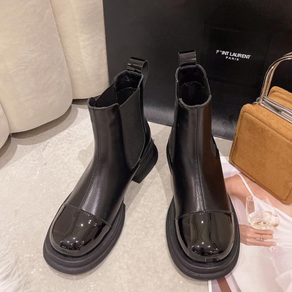 Lady Boots Winter Shoes For Women Boots-Women Luxury Designer Flat Heel Round Toe  Clogs Platform Chelsea  Fashion Med Rubbe voguable