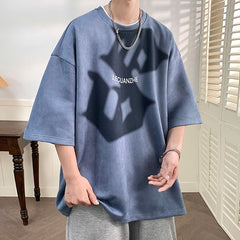 Summer New Roland Suede Watermark Short Sleeve Mens T-shirt Korean Style Baggy Y2k Casual Tops M-5X Round Neck Male Tees voguable