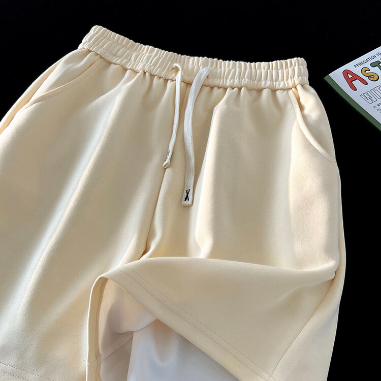 Summer New Basic Solid Casual Shorts Mens Womens Baggy Korean Trend Y2k Light Thin Short Pants Unisex Beach Trousers voguable