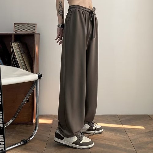 Men Casual Pants Retro Japanese Simply All-match Trouser Handsome Korean Streetwear Fashion Drawstring Teens Students Pantalones voguable
