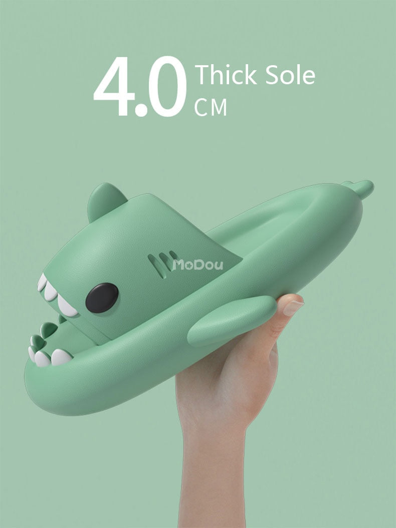 Voguable  2022 Spring Summer New Upgraded Shark Slippers Women Indoor Outdoor Bathroom Sandals 4cm Thick Sole Men's Beach Shoes voguable