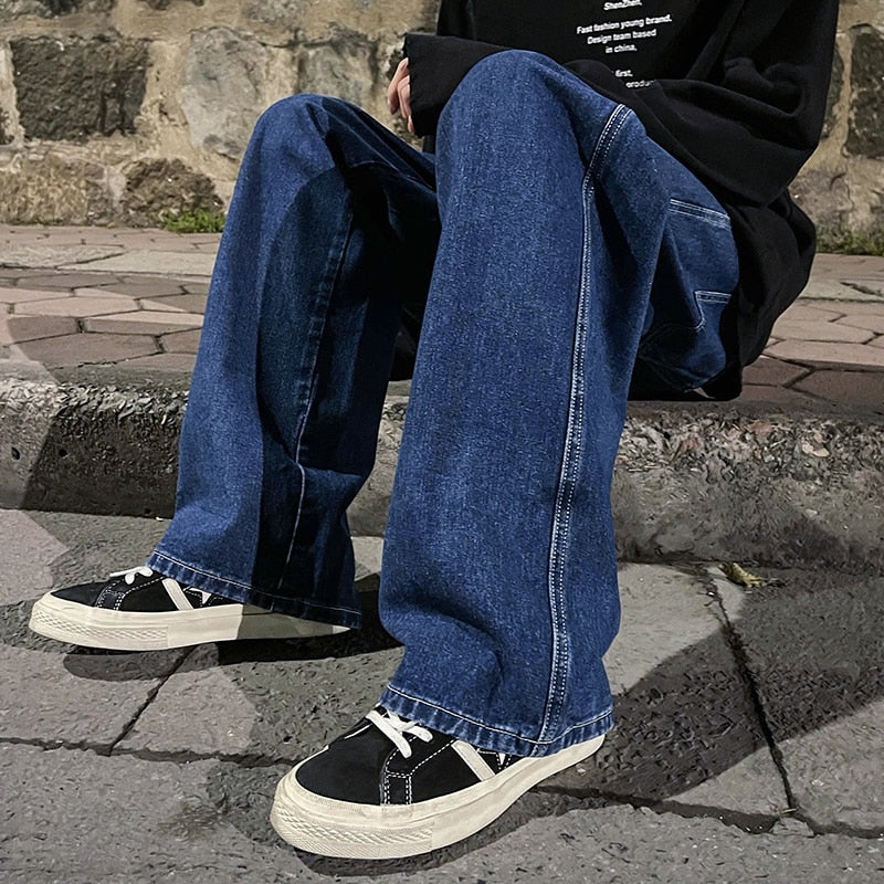 voguable Men's Jeans Pants Casual Vintage Baggy Clothing Straight Leg Trousers Korean Fashion Man Streetwear Pop Harajuku Oversize Pants voguable
